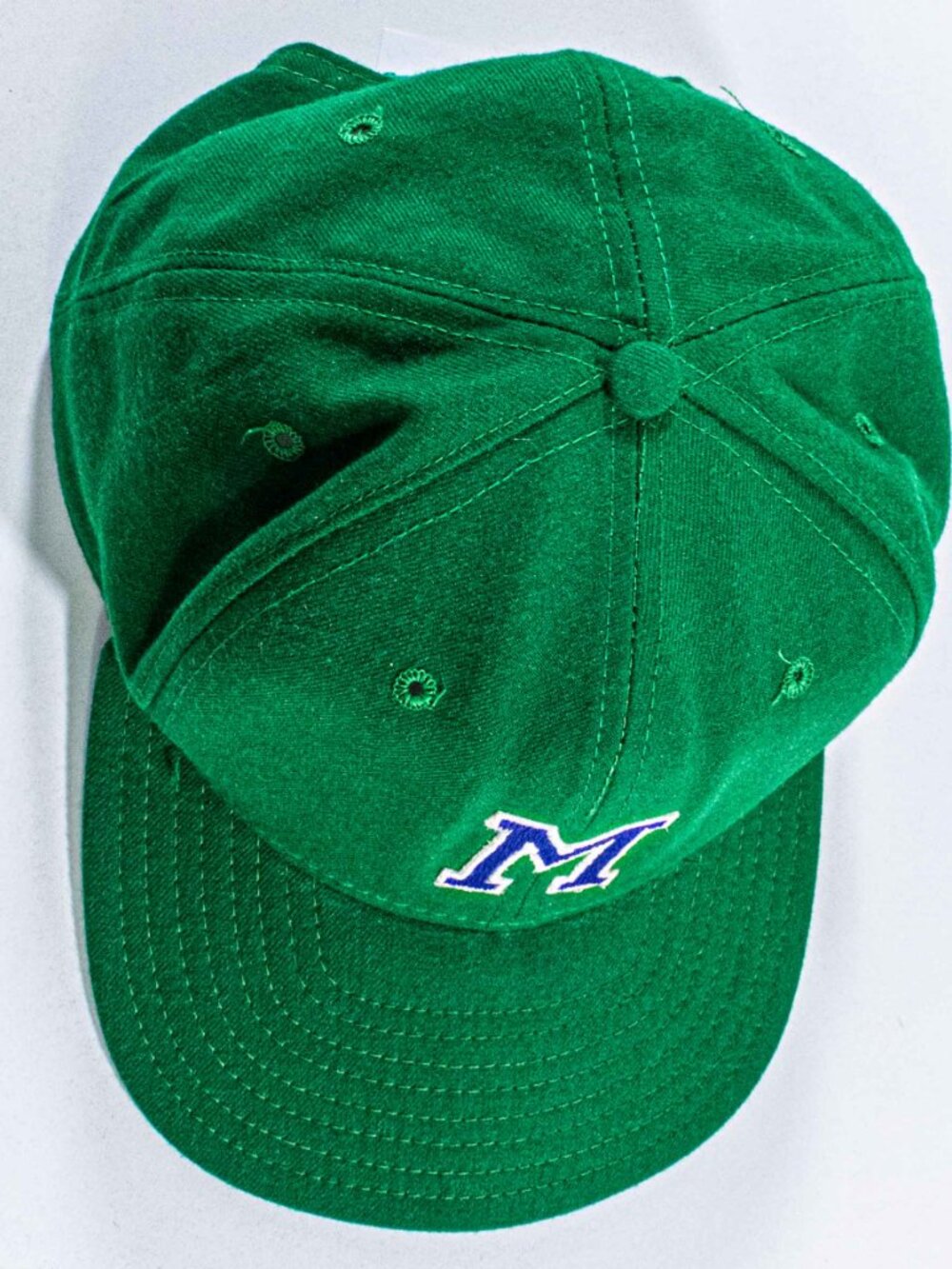 Vintage New Era Pro Model Hat M Logo Snapback 80s 90s Rare Green Blue - Picture 6 of 11